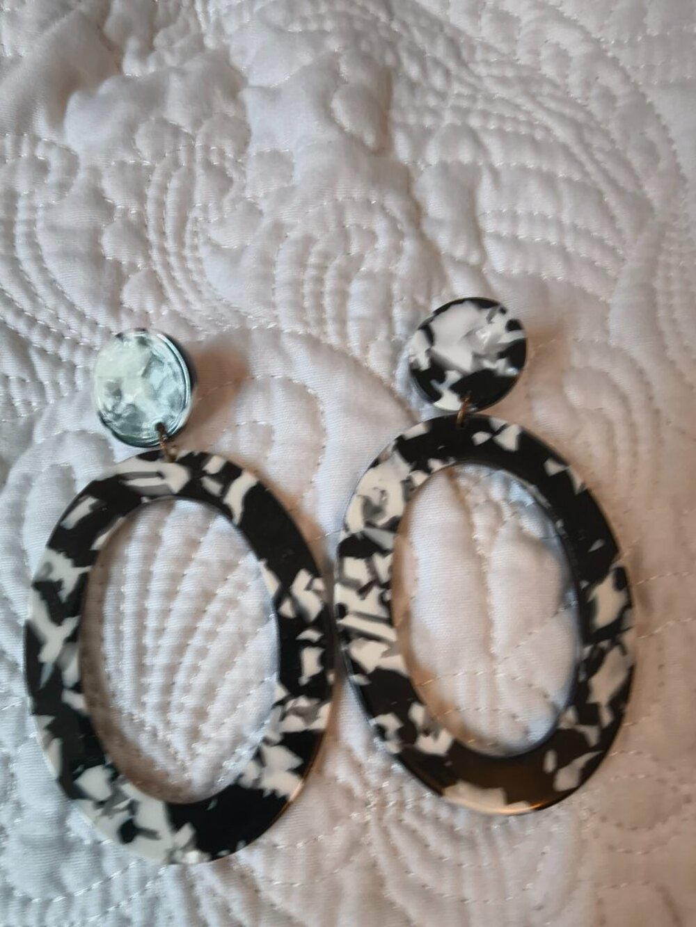 Black & white earrings from Cartagena Colombia